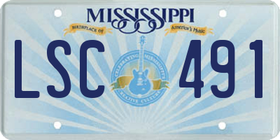 MS license plate LSC491