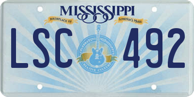 MS license plate LSC492