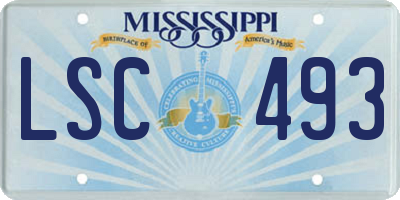MS license plate LSC493