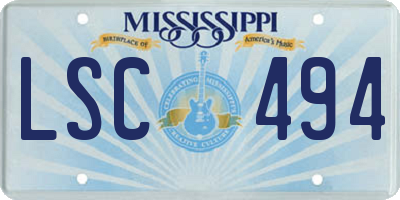 MS license plate LSC494