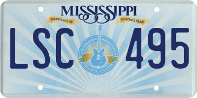 MS license plate LSC495