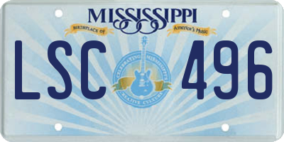 MS license plate LSC496