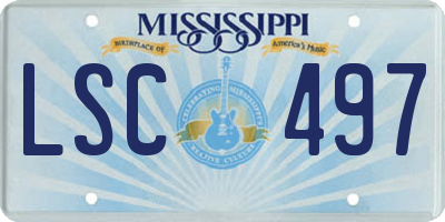 MS license plate LSC497