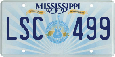 MS license plate LSC499