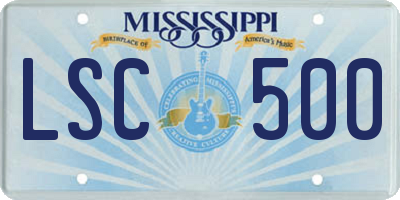 MS license plate LSC500