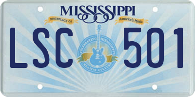 MS license plate LSC501