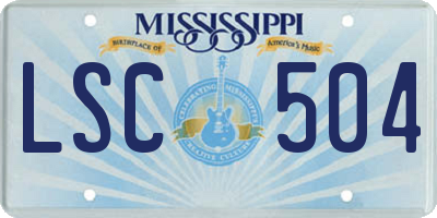 MS license plate LSC504
