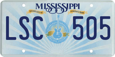 MS license plate LSC505