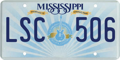 MS license plate LSC506