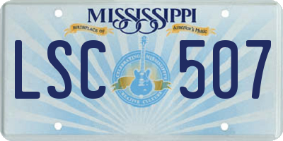 MS license plate LSC507