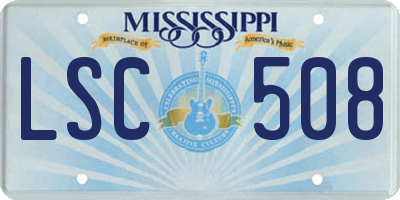 MS license plate LSC508