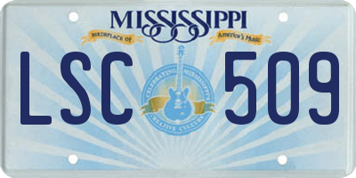 MS license plate LSC509