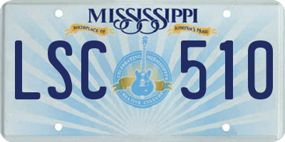 MS license plate LSC510