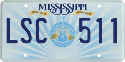 MS license plate LSC511