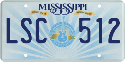 MS license plate LSC512