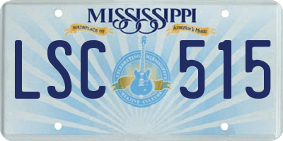 MS license plate LSC515