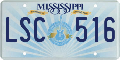 MS license plate LSC516