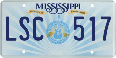 MS license plate LSC517
