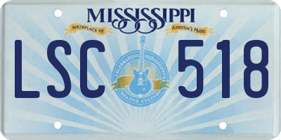 MS license plate LSC518