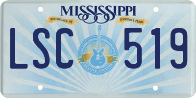 MS license plate LSC519