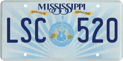 MS license plate LSC520