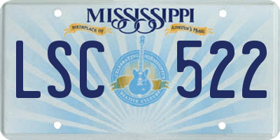 MS license plate LSC522