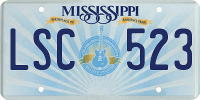 MS license plate LSC523
