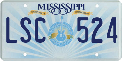 MS license plate LSC524
