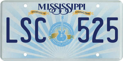 MS license plate LSC525