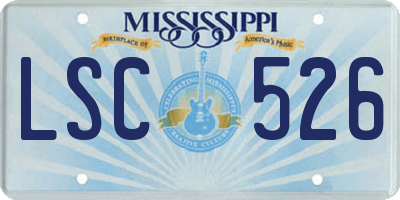 MS license plate LSC526