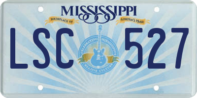 MS license plate LSC527