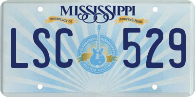 MS license plate LSC529