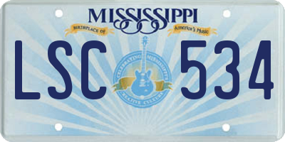 MS license plate LSC534