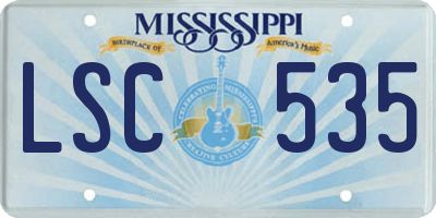 MS license plate LSC535