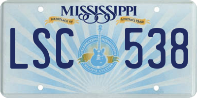 MS license plate LSC538