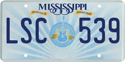 MS license plate LSC539