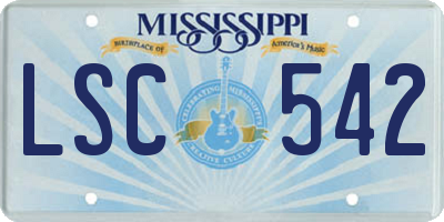 MS license plate LSC542