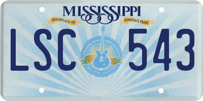MS license plate LSC543