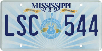 MS license plate LSC544