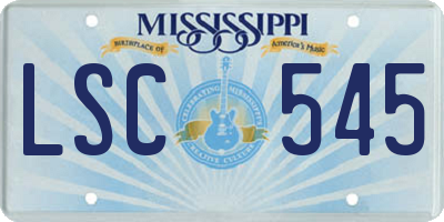 MS license plate LSC545