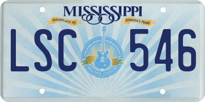 MS license plate LSC546