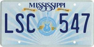 MS license plate LSC547