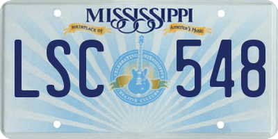 MS license plate LSC548