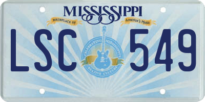 MS license plate LSC549