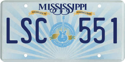MS license plate LSC551