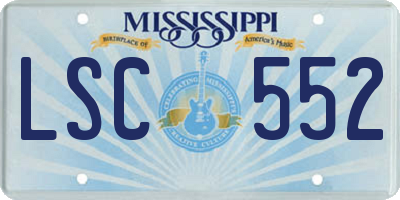 MS license plate LSC552