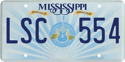 MS license plate LSC554