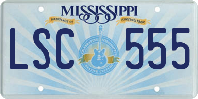 MS license plate LSC555