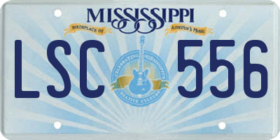 MS license plate LSC556