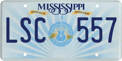 MS license plate LSC557